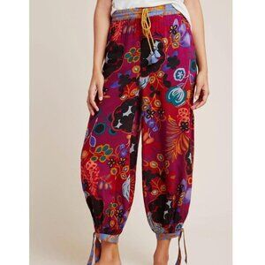 Anthropologie Vibrant Floral Joanie Harem Pants Small Maximalist Boho Lounge